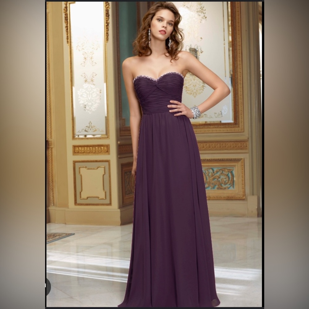 MoriLee Strapless Purple Bridesmaid/Formal Dress Size 8